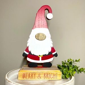 Rae Dunn MERRY & BRIGHT Santa Gnome Sign